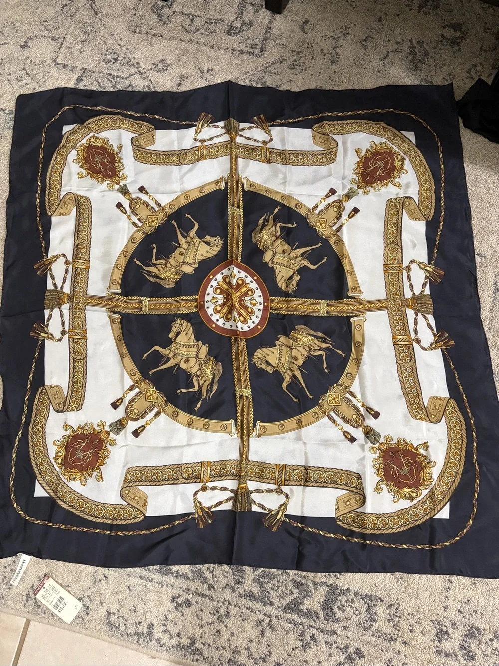 Vintage Valerie Steven’s  equestrian silk scarf